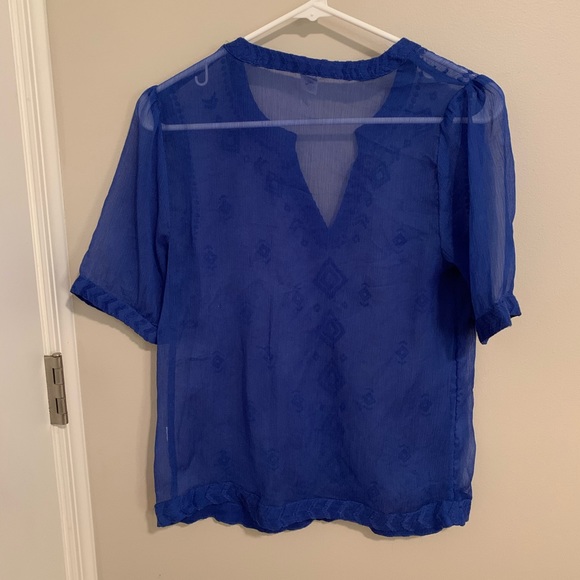 Sheer Cobalt Blouse from Old Navy - Picture 2 of 5